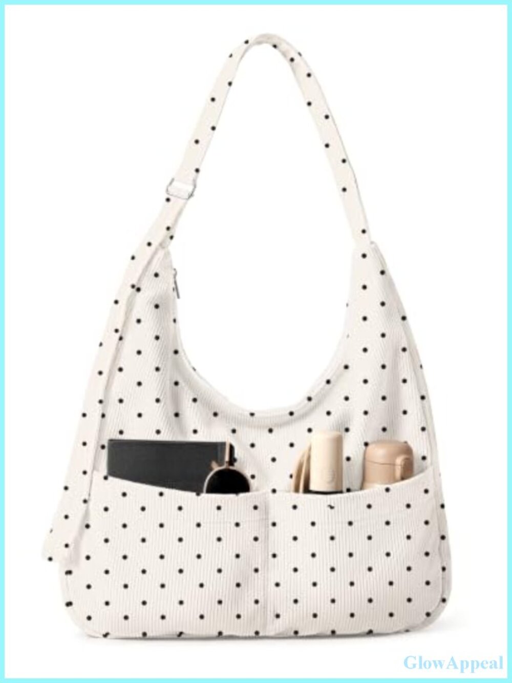 Large Corduroy Hobo Bag for Women Slouchy Shoulder Crossbody Tote with Zipper